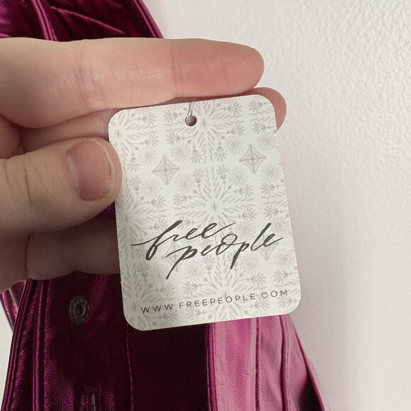 BLANKNYC X Free People Women 25 Pink First Blush Vegan Leather Franklin Pant NWT - Picture 13 of 15